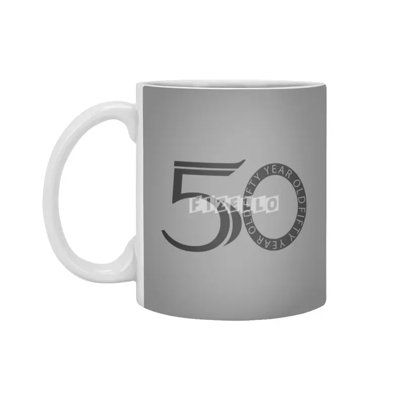 Fifty Year Old Fart Logo Design Black Beyaz Kupa