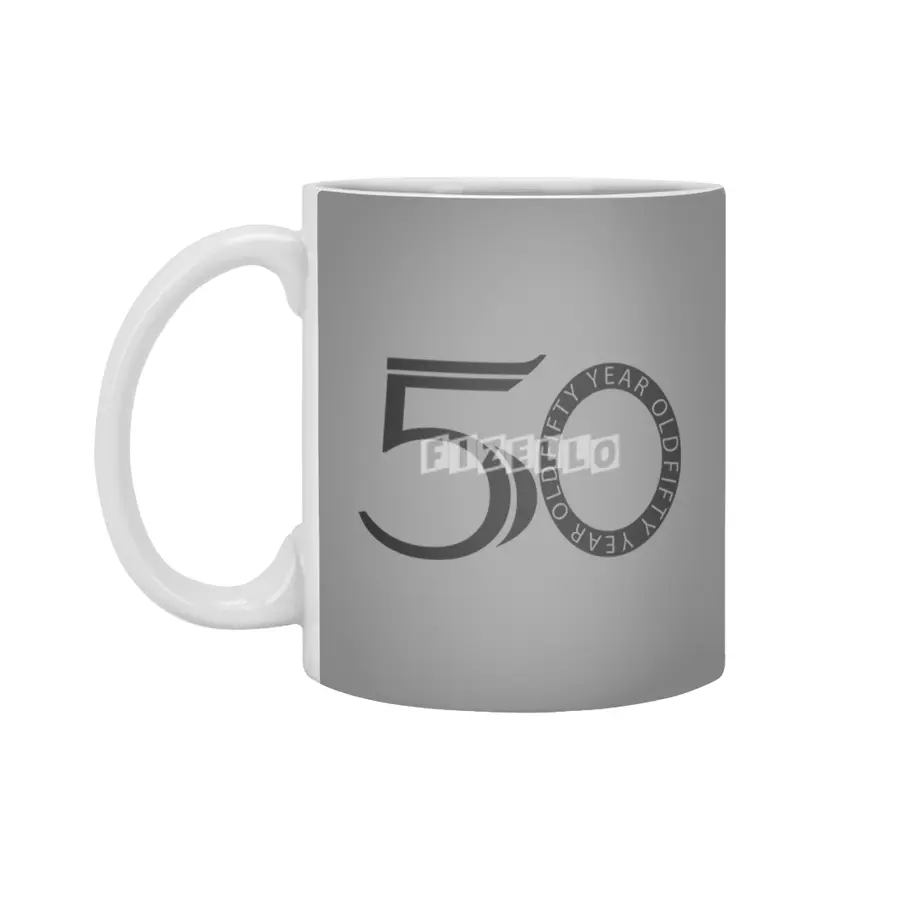 Fifty Year Old Fart Logo Design Black Beyaz Kupa