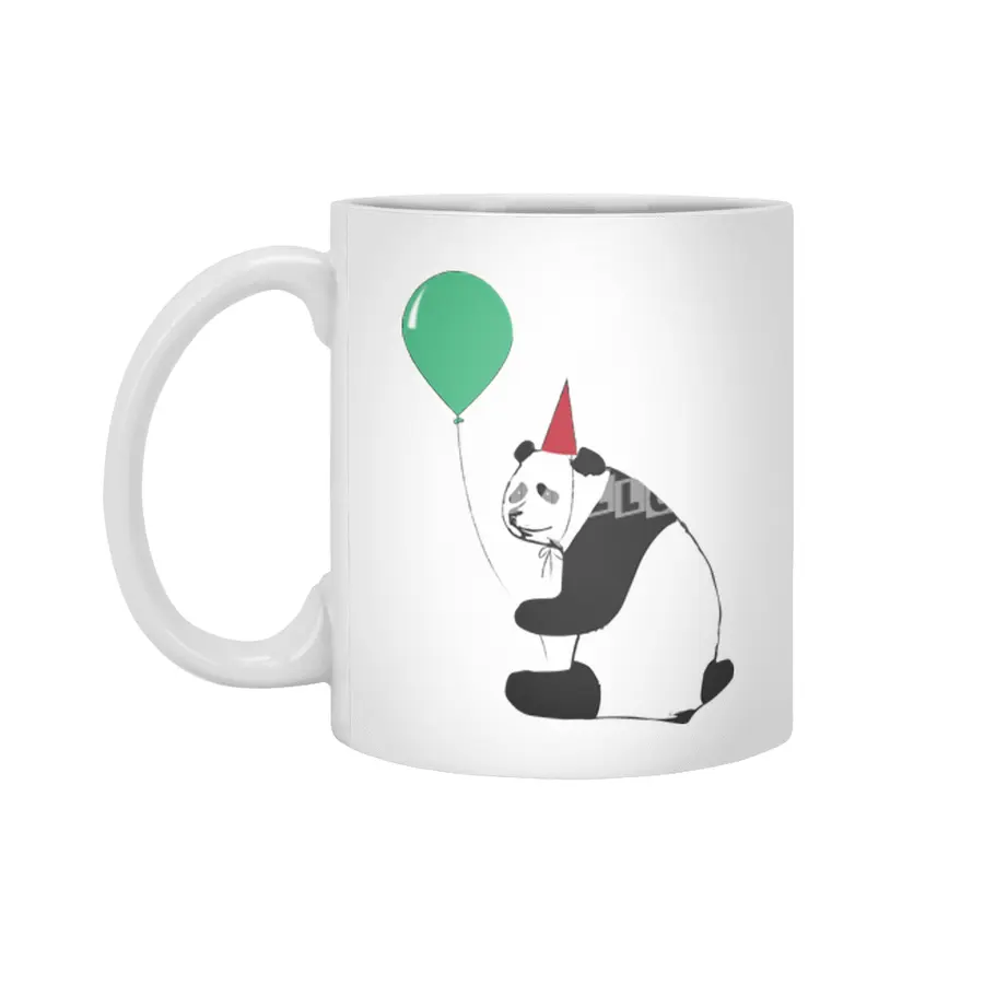 Panda with Balloon Beyaz Kupa