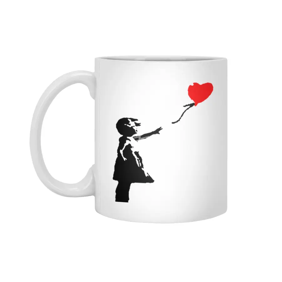 Banksy -  Red Balloon Beyaz Kupa