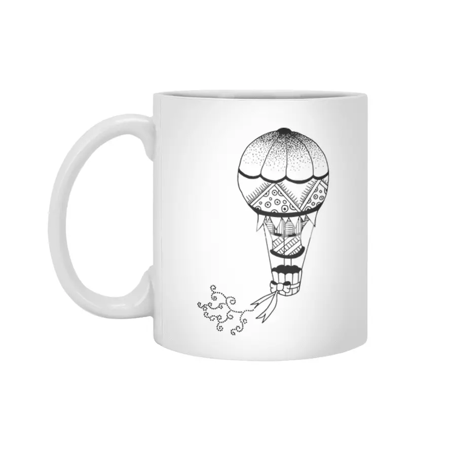 Hot Air Balloon Beyaz Kupa