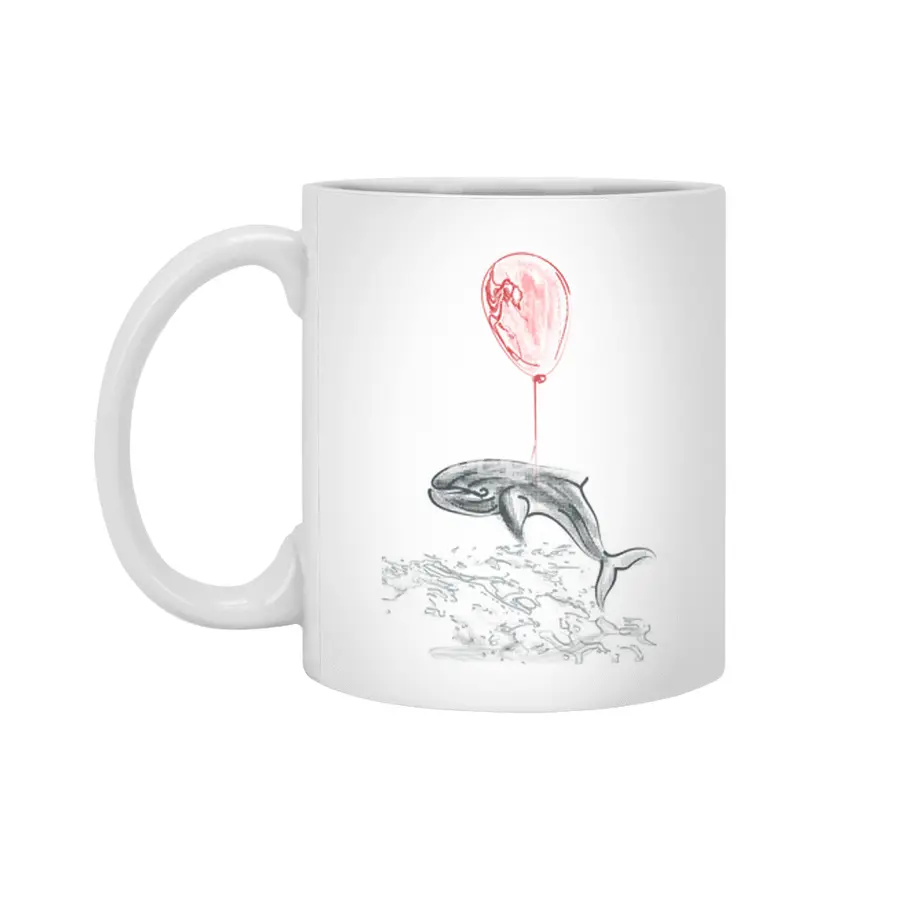 balloon and whale Beyaz Kupa