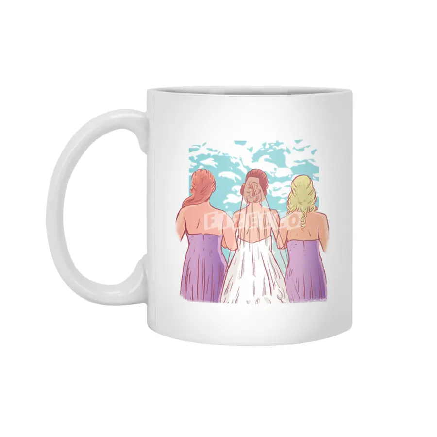 Bride and Bridesmaids Wedding day Beyaz Kupa