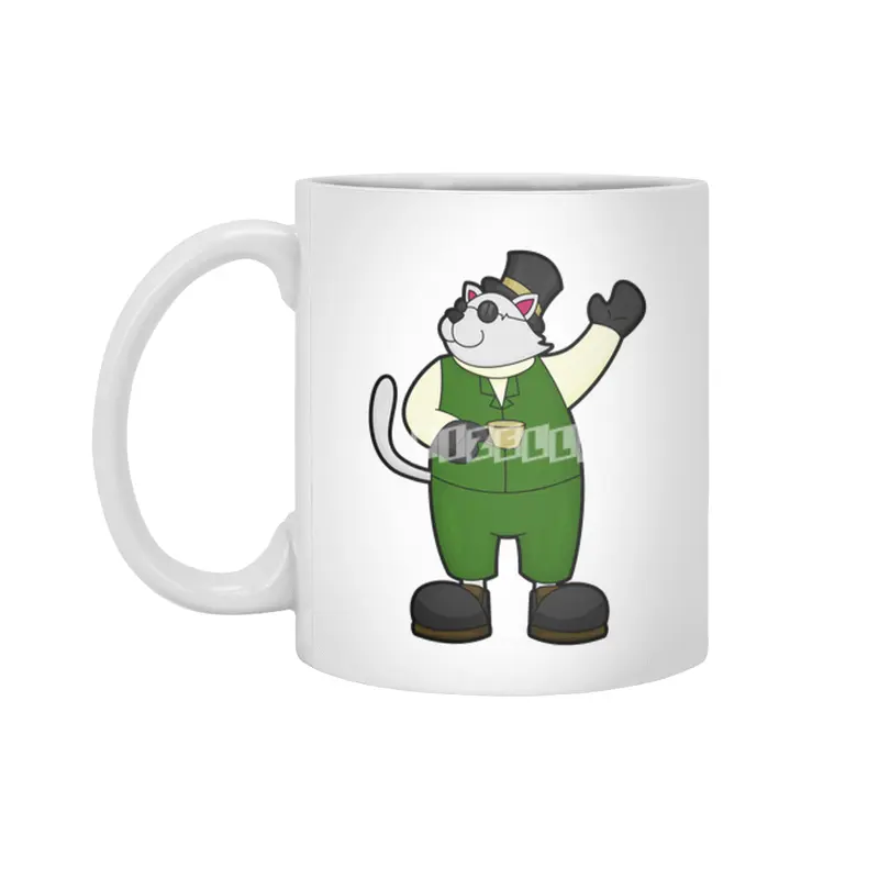 Cat as Groom with Coffee & Hat Beyaz Kupa