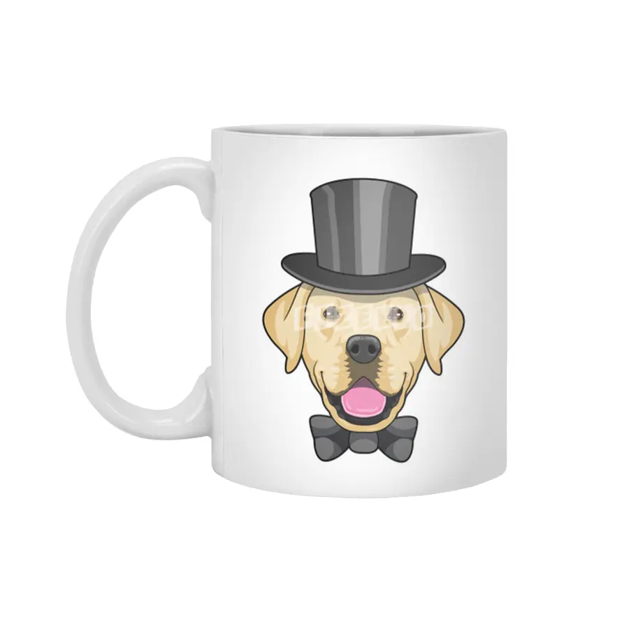 Dog as Groom with Bow Beyaz Kupa