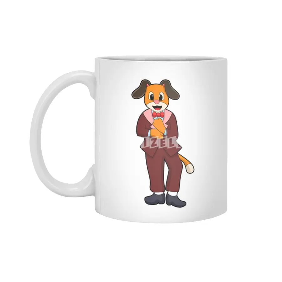 Dog as Groom with Suit Beyaz Kupa