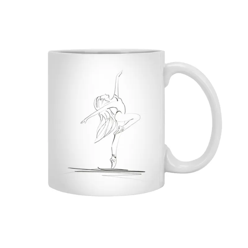 Dance ballerina girl ballet silhouettes Beyaz Kupa