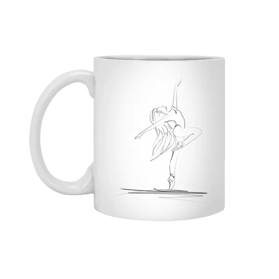 Dance ballerina girl ballet silhouettes Beyaz Kupa