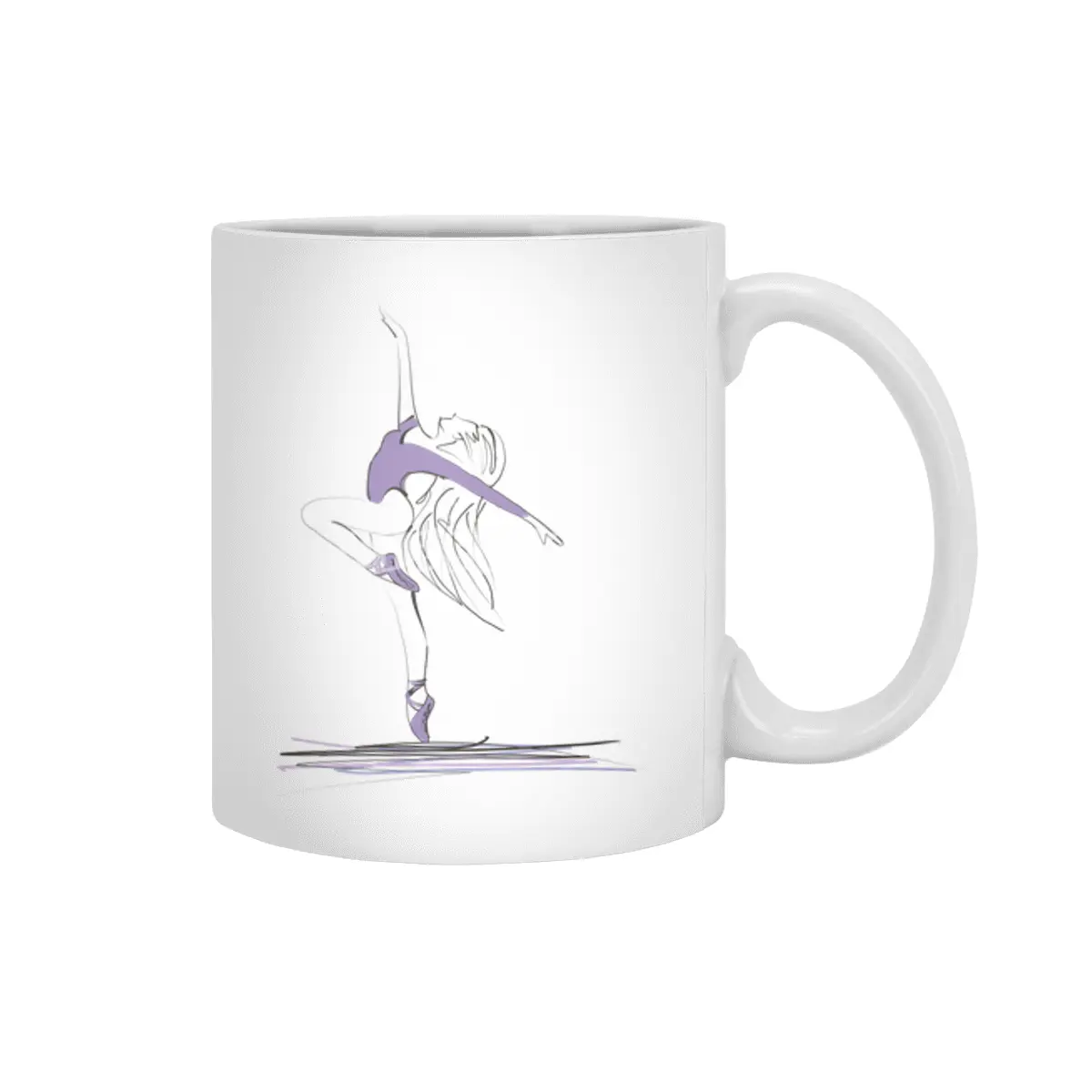 Dance ballerina girl ballet silhouettes Beyaz Kupa