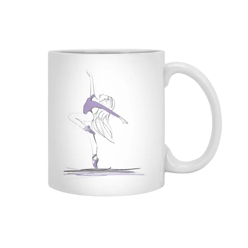 Dance ballerina girl ballet silhouettes Beyaz Kupa