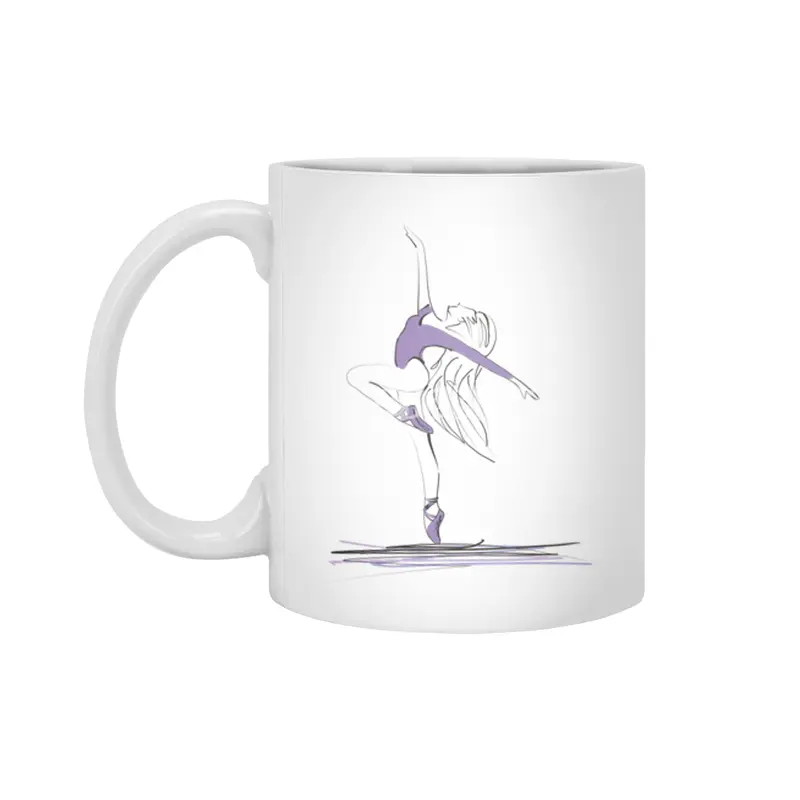 Dance ballerina girl ballet silhouettes Beyaz Kupa