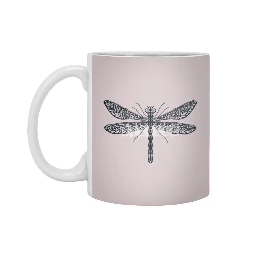 Dragonfly illustration Beyaz Kupa