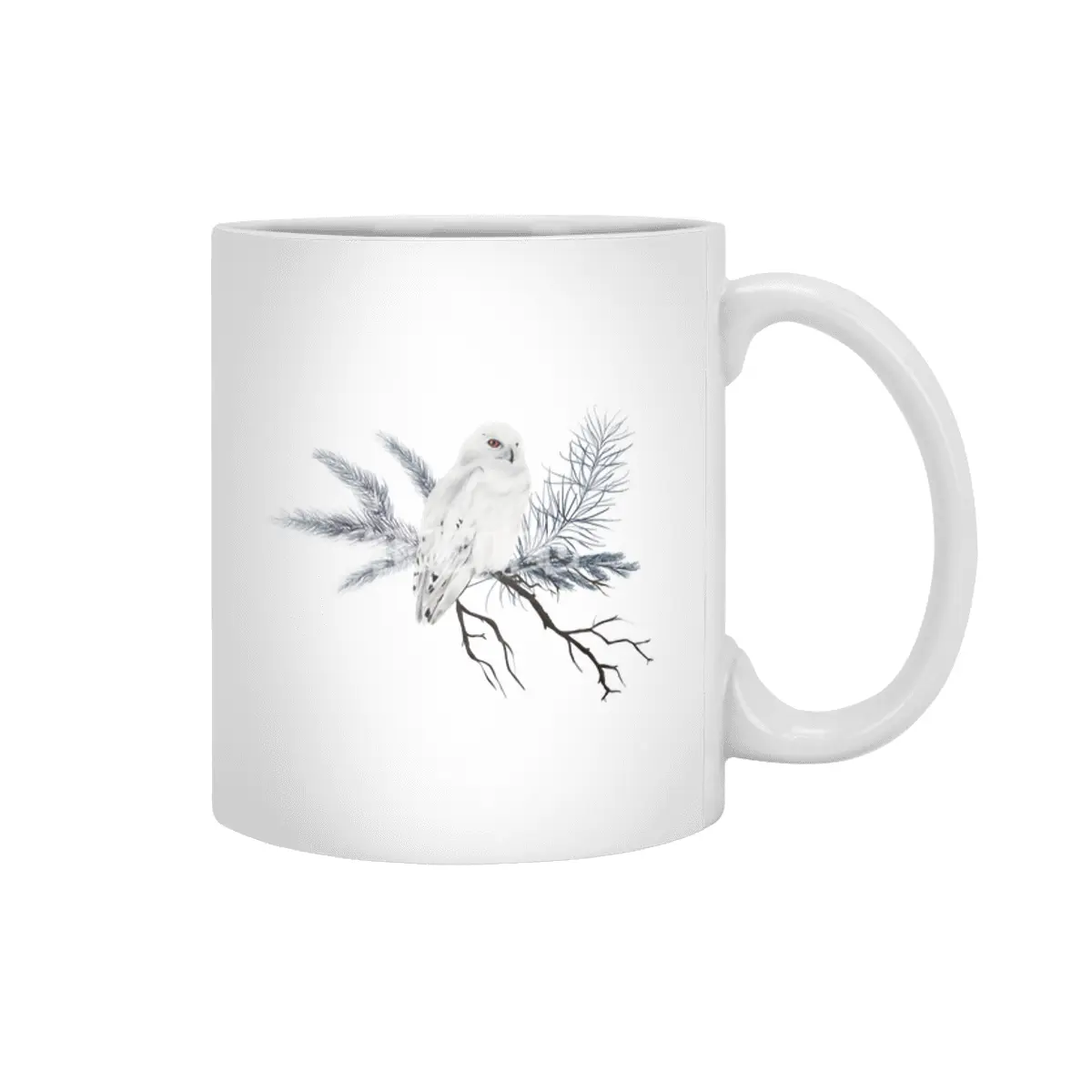 An illustration of a winter white owl Beyaz Kupa