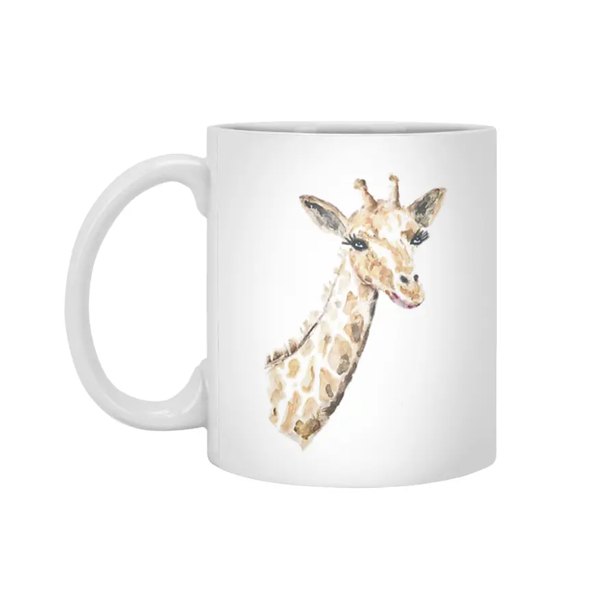 Watercolor Giraffe Beyaz Kupa
