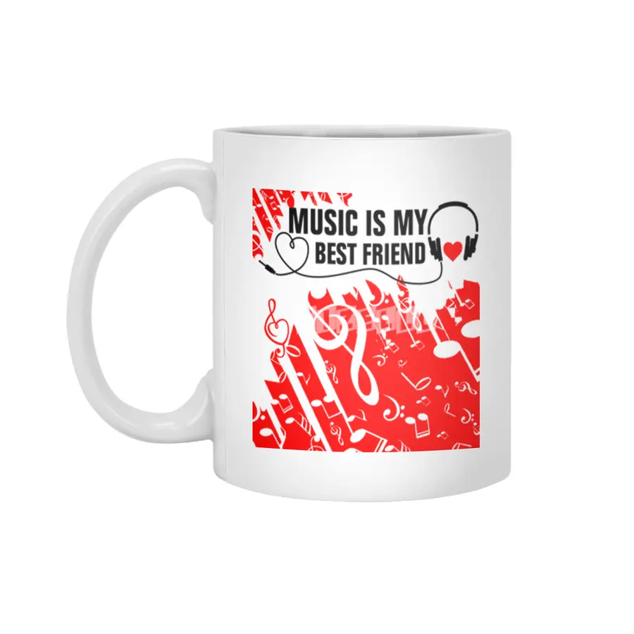 Music is My Best Friend Beyaz Kupa