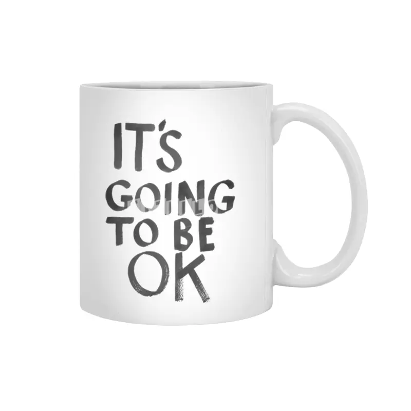 Positive affirmation statment It's Going To Be Ok in bold handwritten letters in Black Beyaz Kupa