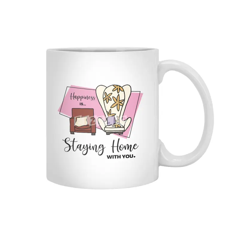 Happiness is Staying Home with you Beyaz Kupa