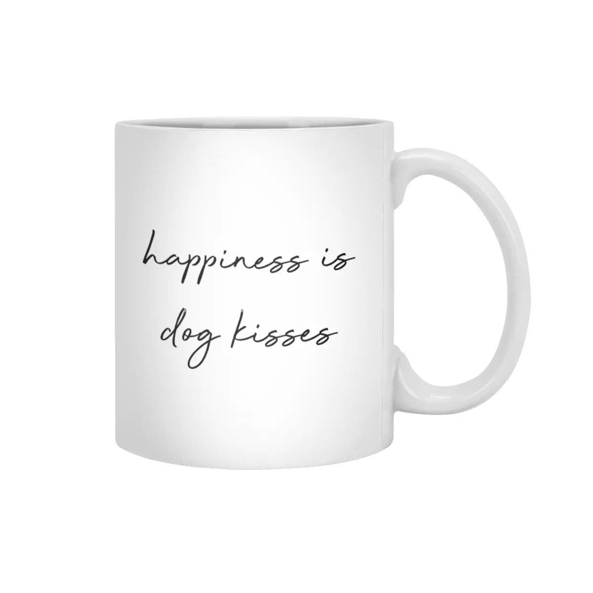 Happiness is dog kisses Beyaz Kupa
