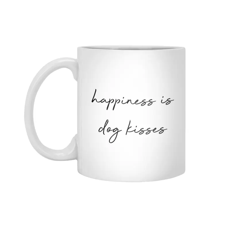 Happiness is dog kisses Beyaz Kupa