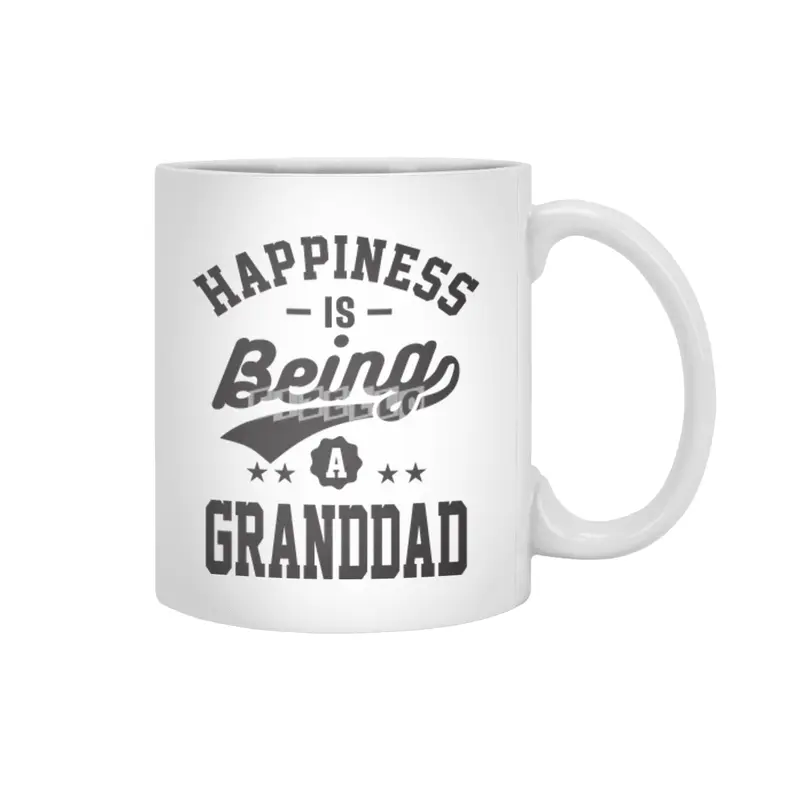 Happiness is Being a Granddad T-shirt Gift Beyaz Kupa