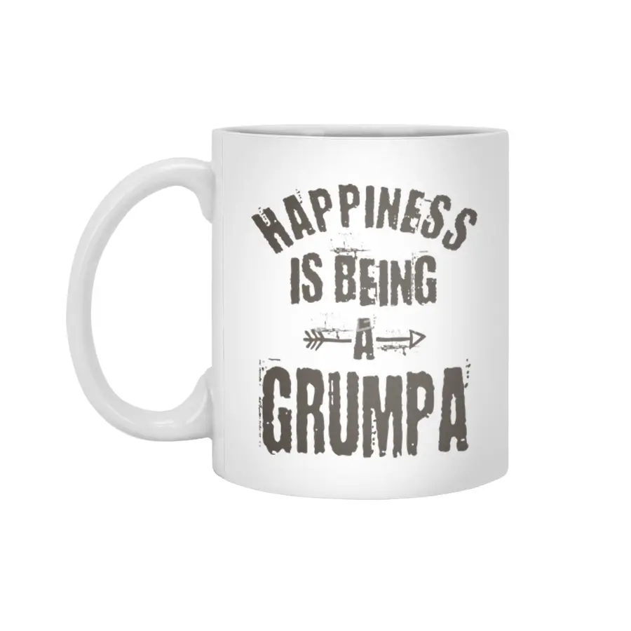 Happiness is Being a Grumpa Gifts Beyaz Kupa