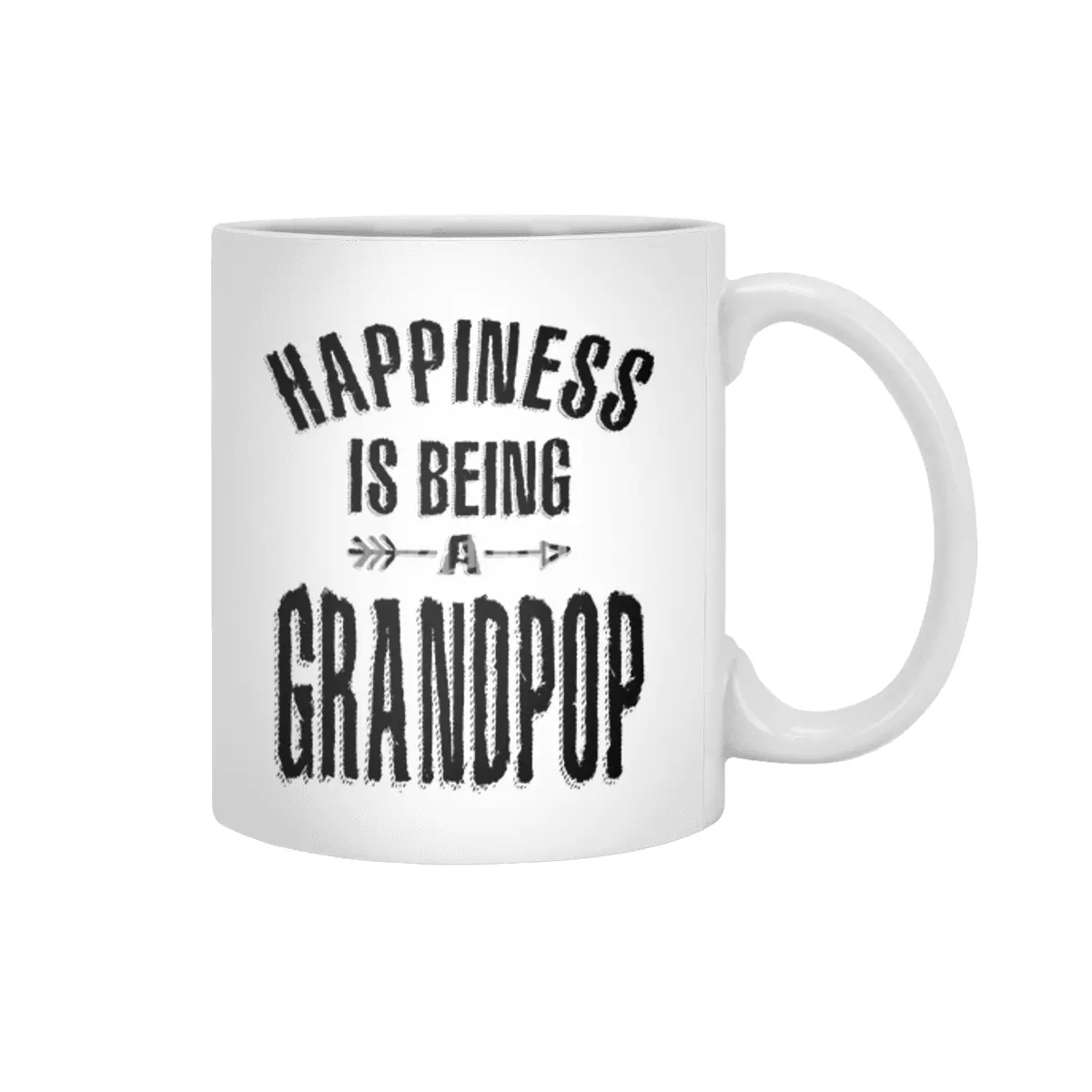 Mens Happiness is Being a Grandpop | Dad and Grandpa Beyaz Kupa