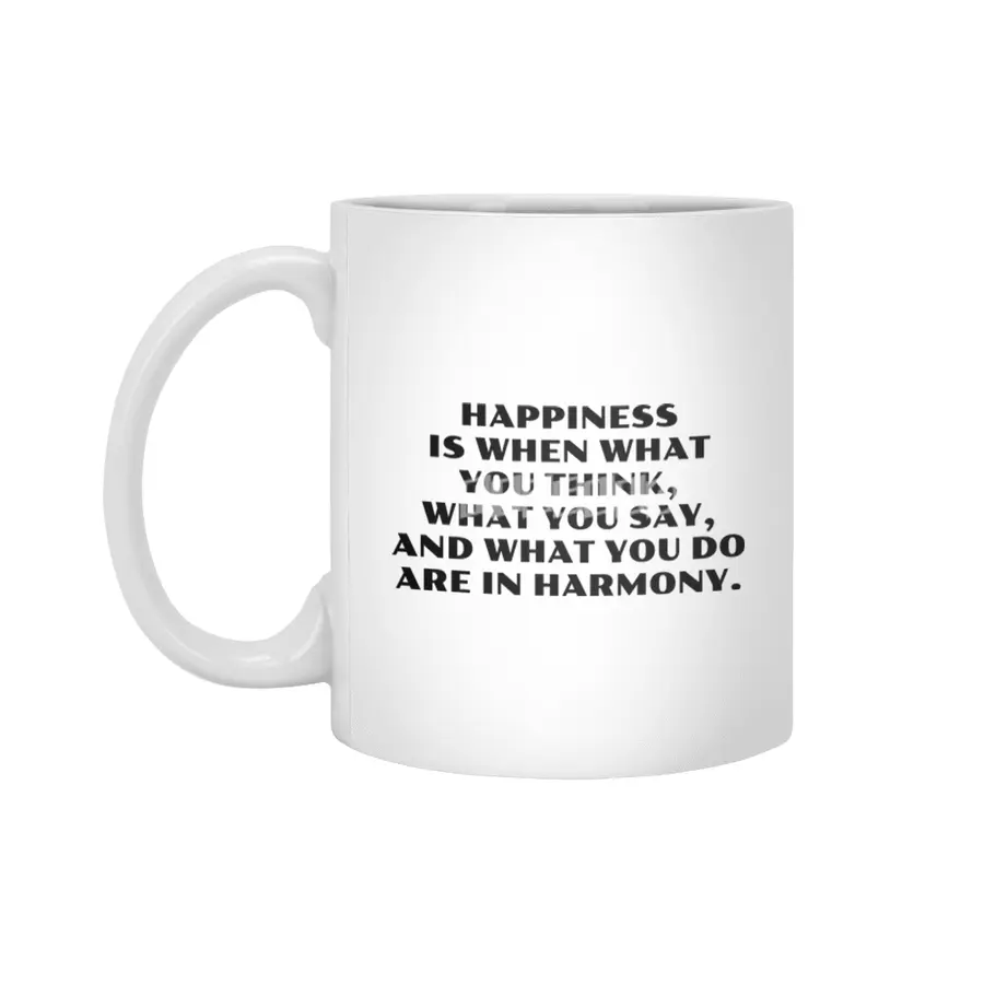 Happiness is when what you think -  Gandhi Beyaz Kupa