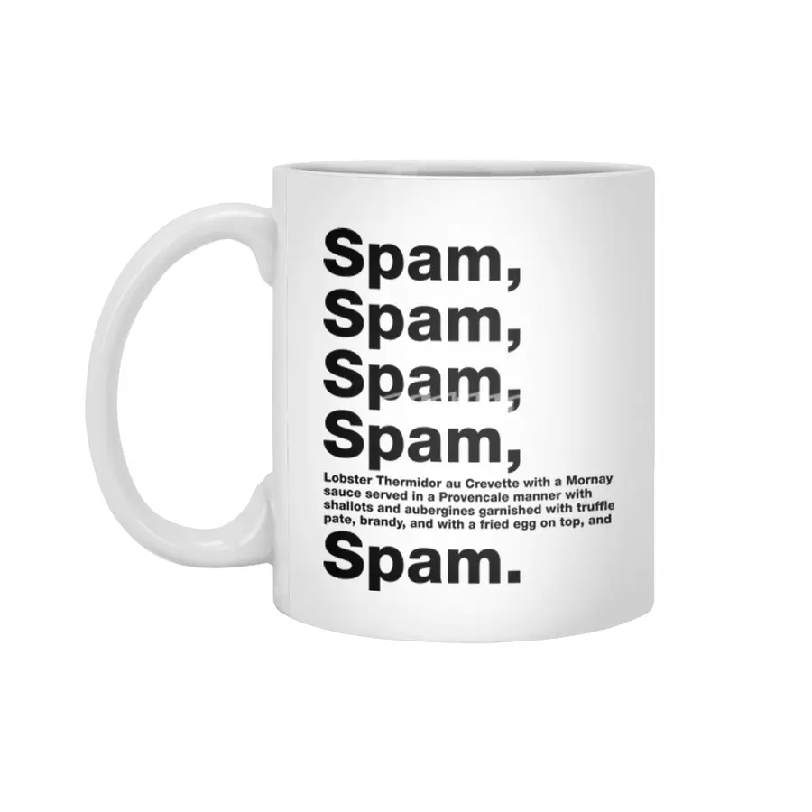 Lovely Spam - Black Text Beyaz Kupa