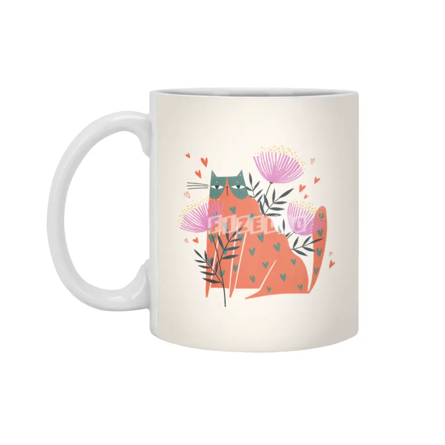Lovely orange cat Beyaz Kupa