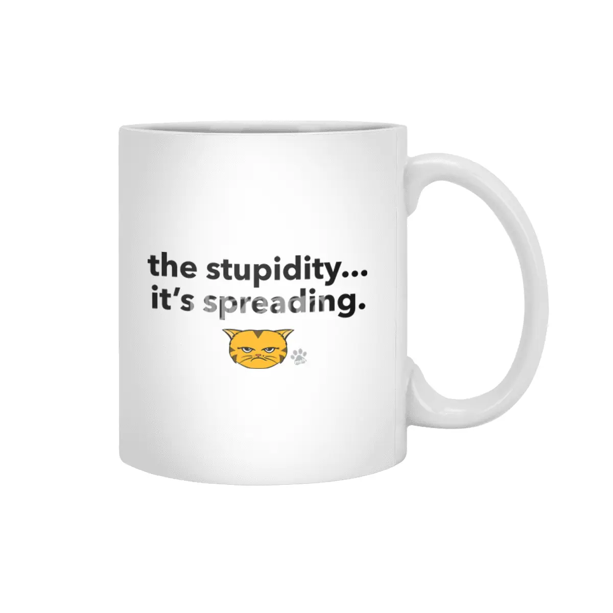 Meh Kitty - OrangeCat - the stupidity...it's spreading. Beyaz Kupa