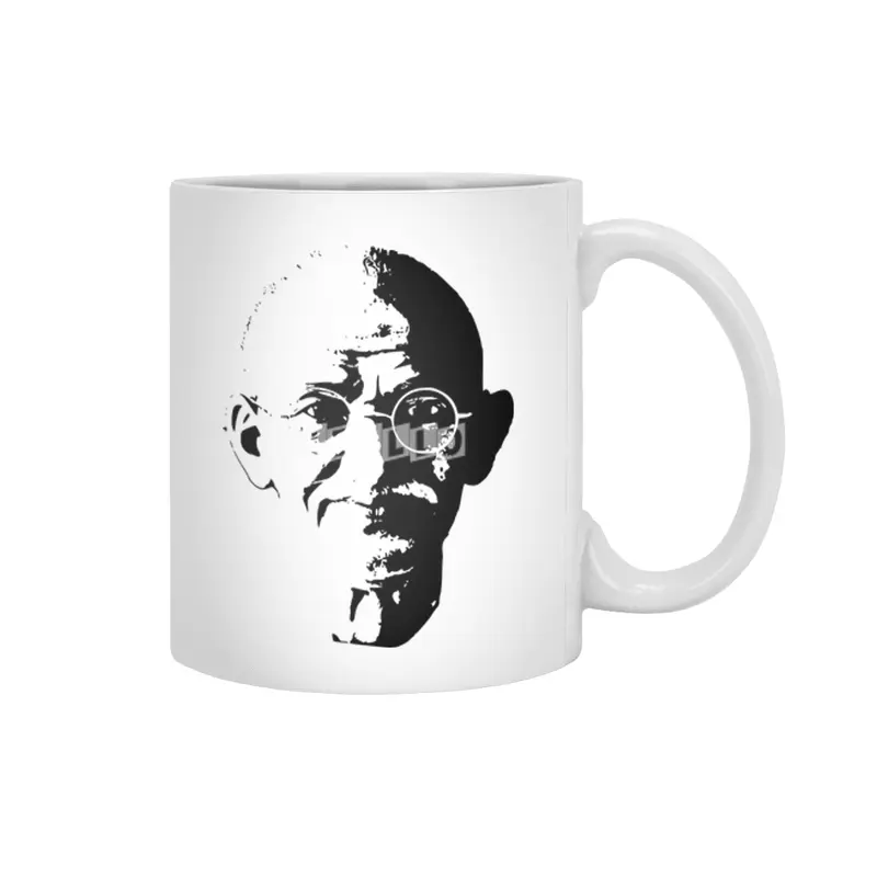 Mahatma Gandhi Minimalistic Pop Art Beyaz Kupa