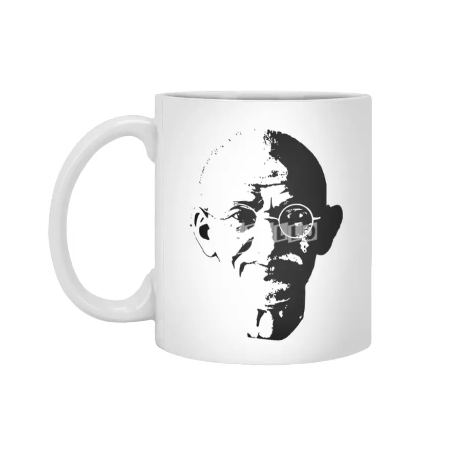 Mahatma Gandhi Minimalistic Pop Art Beyaz Kupa