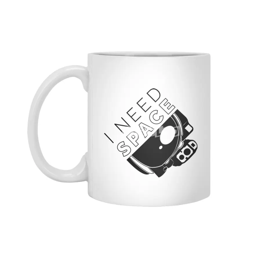 I Need Space - Black Beyaz Kupa