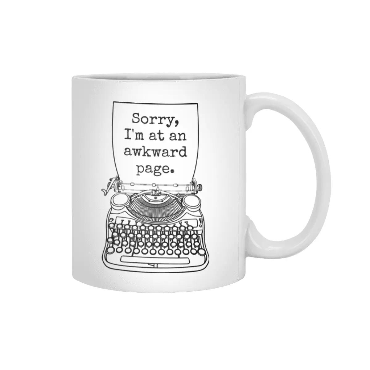 Funny Writer Author Novelist Sorry I'm At An Awkward Page Beyaz Kupa