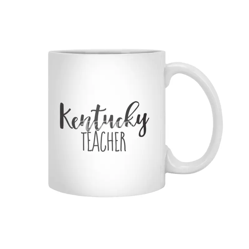 Kentucky Teacher Lettering Beyaz Kupa