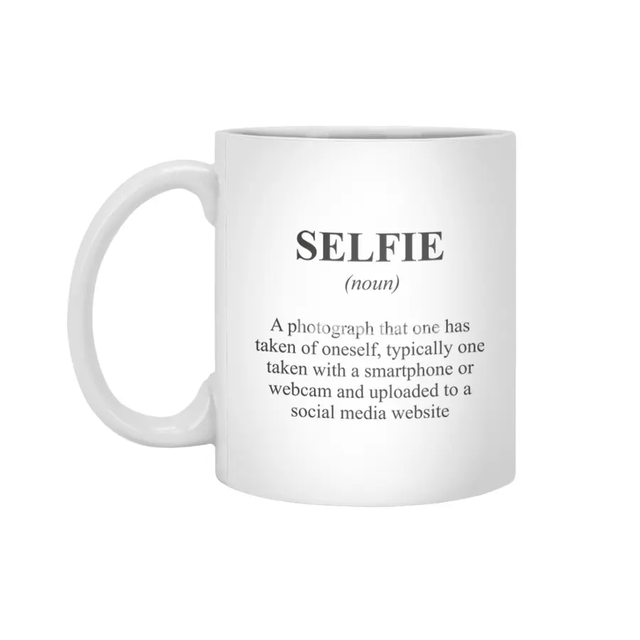 Selfie Alternative Dictionary Definition Parody Beyaz Kupa
