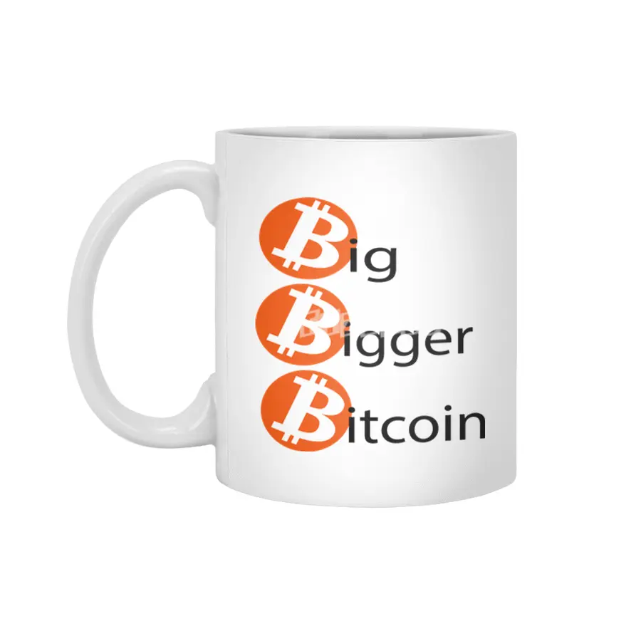 big bigger bitcoin Beyaz Kupa