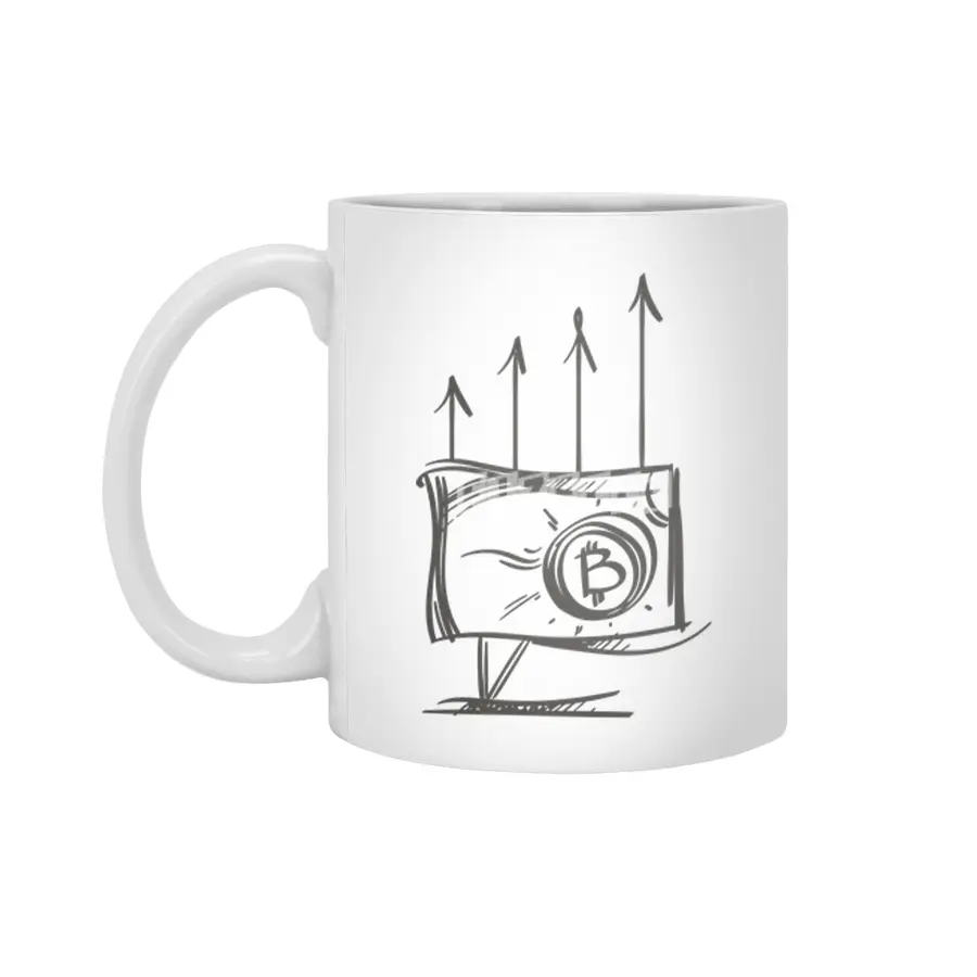 Bitcoin Illustration Beyaz Kupa