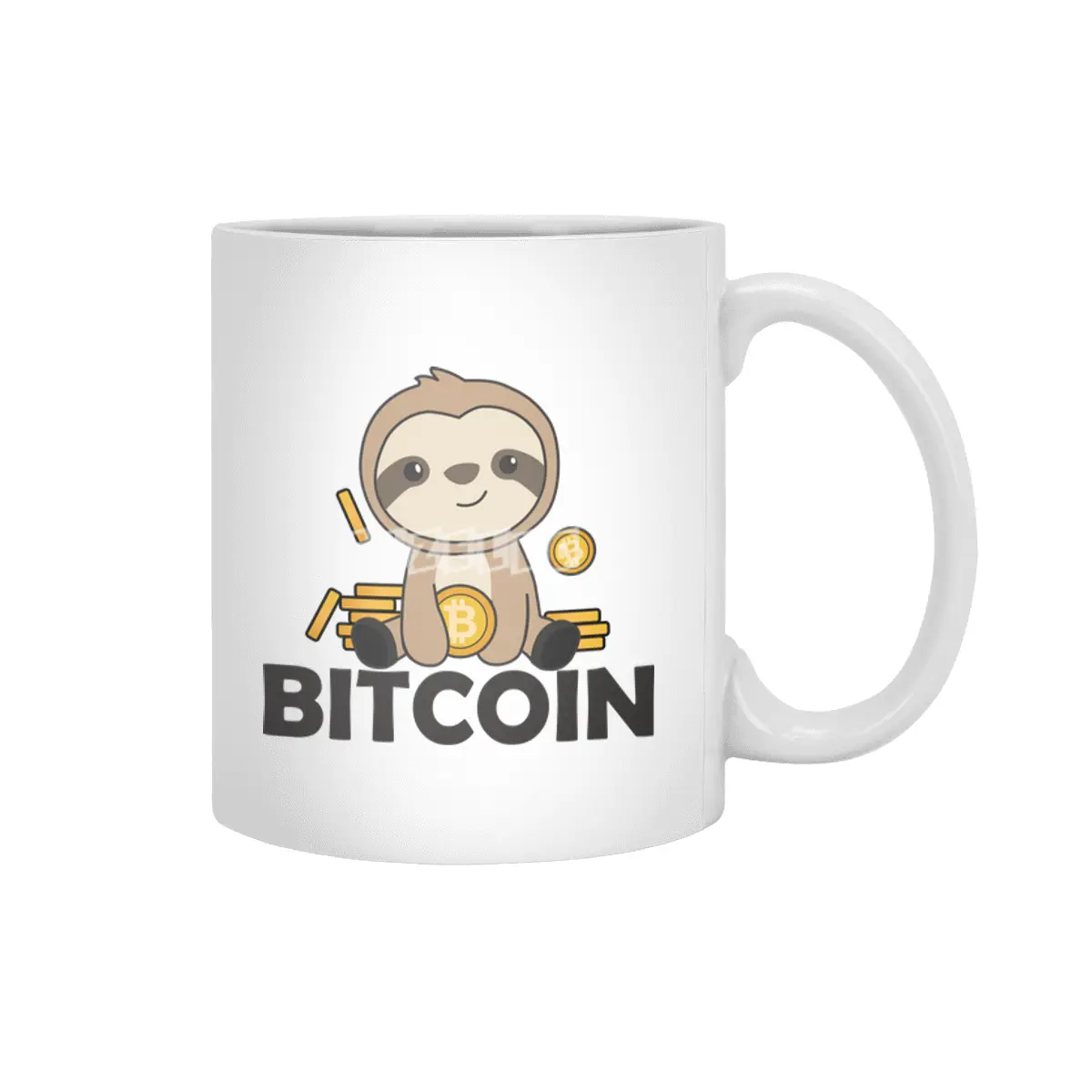Bitcoin Faultier Coins Hold Digital Currency Beyaz Kupa