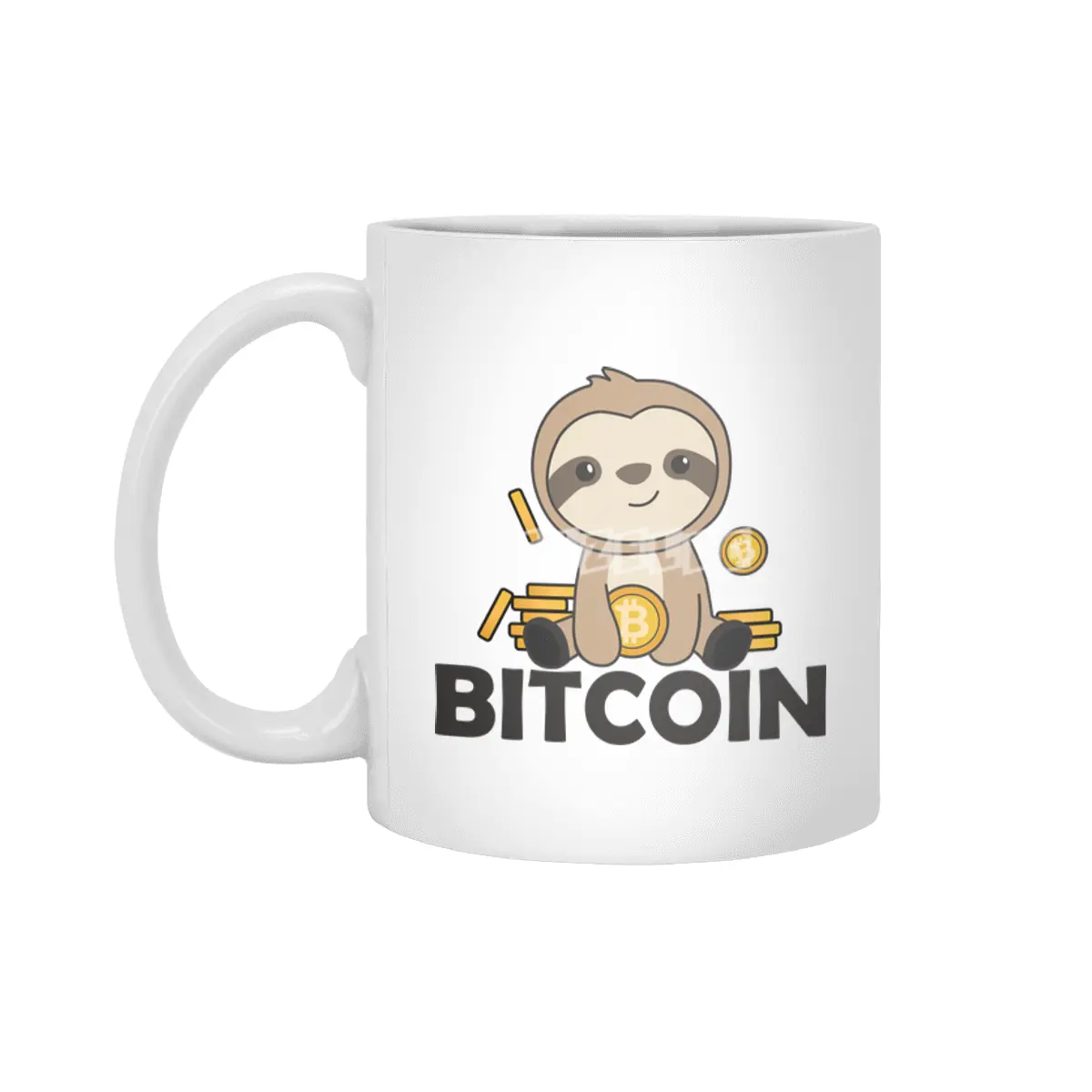 Bitcoin Faultier Coins Hold Digital Currency Beyaz Kupa