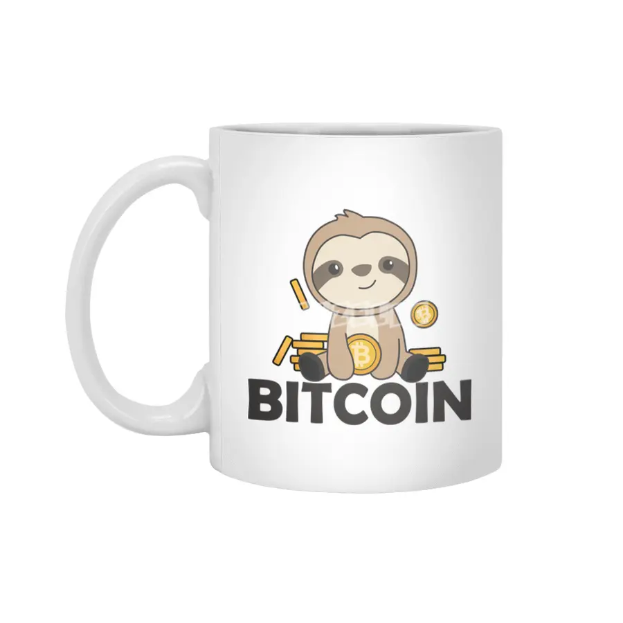 Bitcoin Faultier Coins Hold Digital Currency Beyaz Kupa