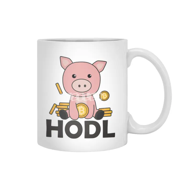 Bitcoin Piggy Bank Hodl Coins Hold Digital Beyaz Kupa