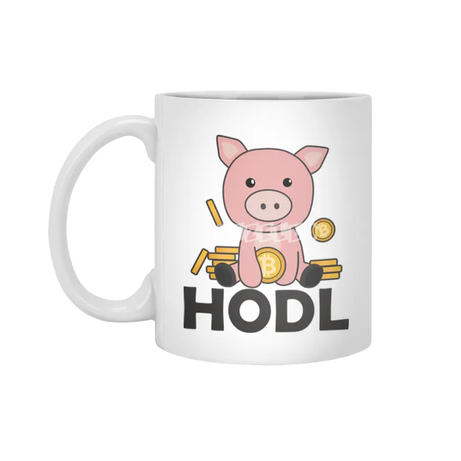 Bitcoin Piggy Bank Hodl Coins Hold Digital Beyaz Kupa