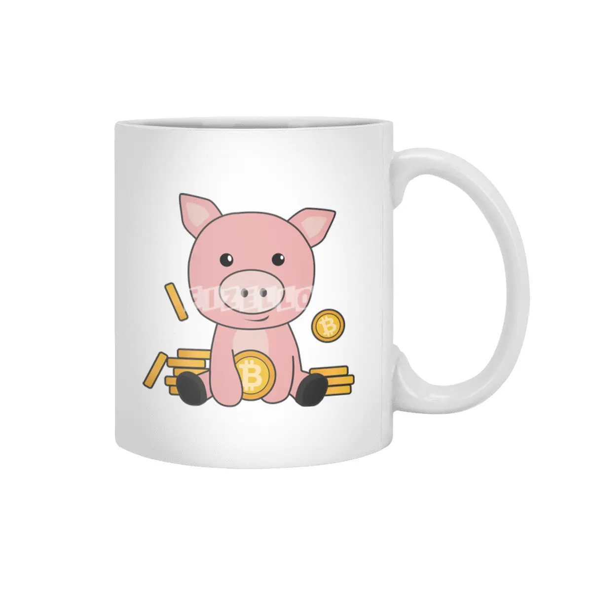 Bitcoin Piggy Bank Hodl Coins Hold Digital Beyaz Kupa
