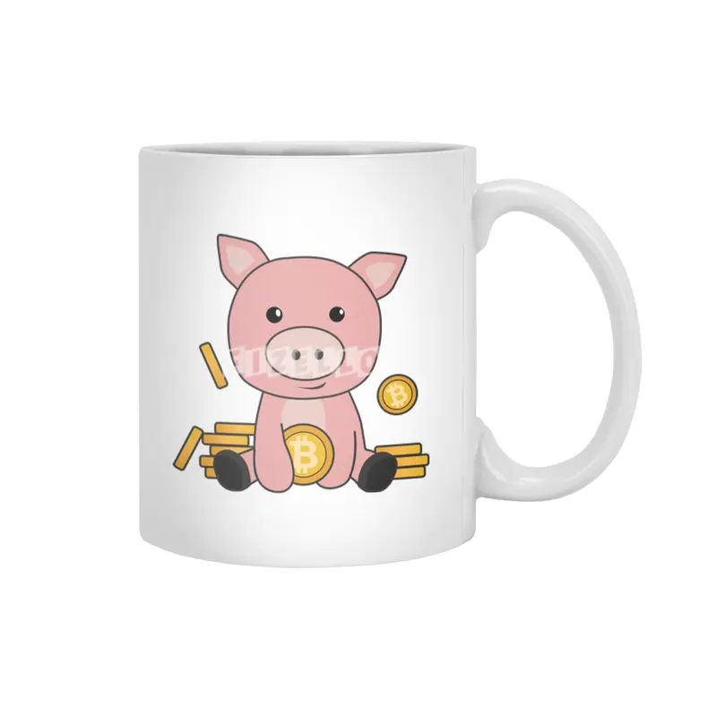 Bitcoin Piggy Bank Hodl Coins Hold Digital Beyaz Kupa