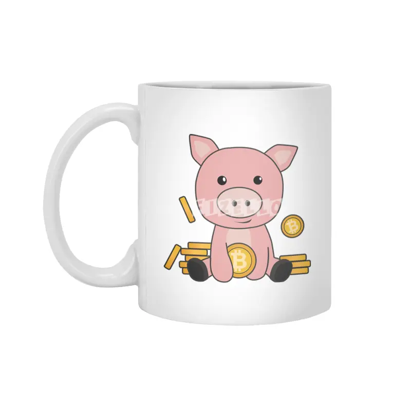 Bitcoin Piggy Bank Hodl Coins Hold Digital Beyaz Kupa