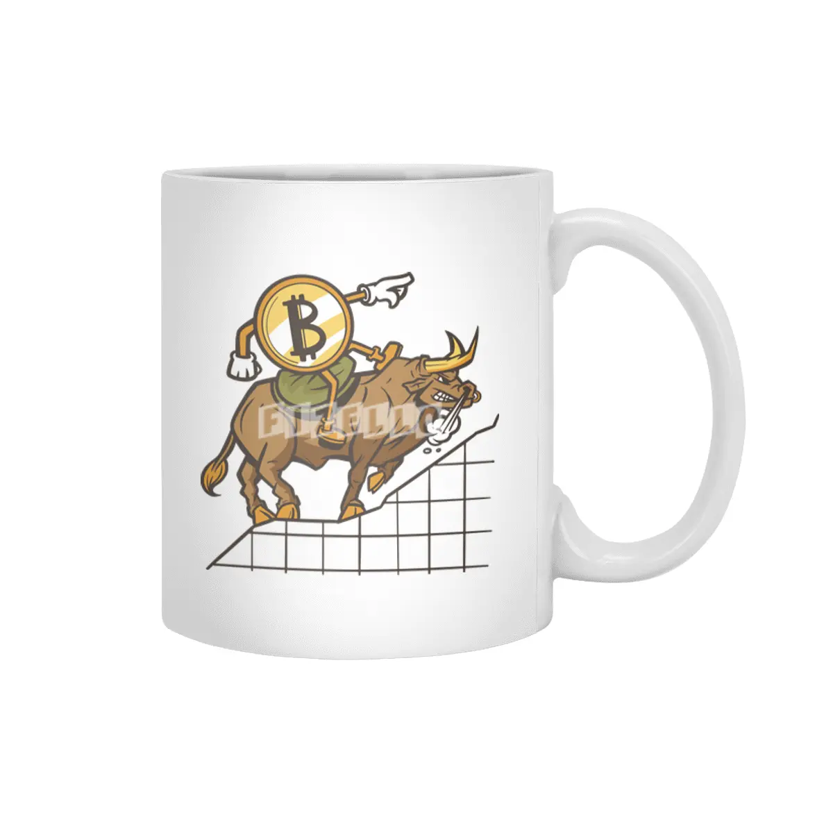 Bitcoin Bull Beyaz Kupa