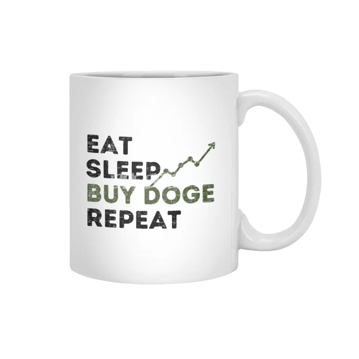 Eat Sleep Buy Doge Repeat,Funny Doge Coin Quotes Beyaz Kupa