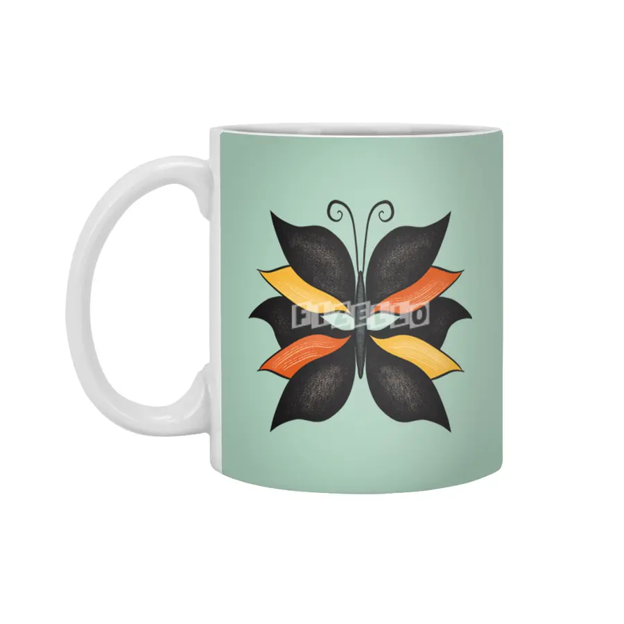 Beautiful Butterfly Weird Abstract Insect Beyaz Kupa