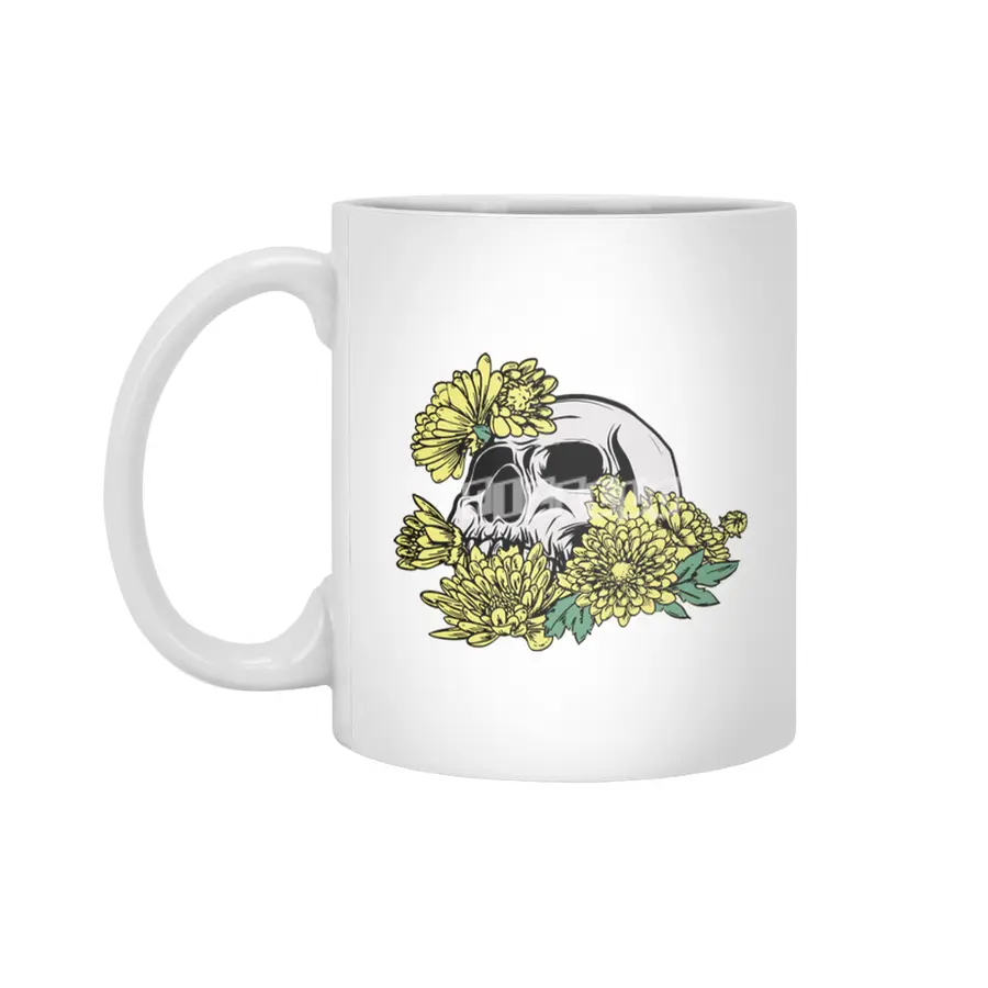 Beautiful Death Yellow Beyaz Kupa